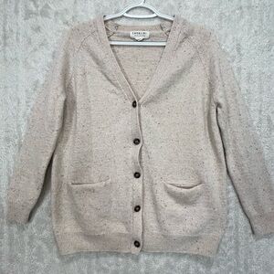 Cavalini Women's Button Wool Cardigan Sweater XS Pockets Metallic Thread Shimmer